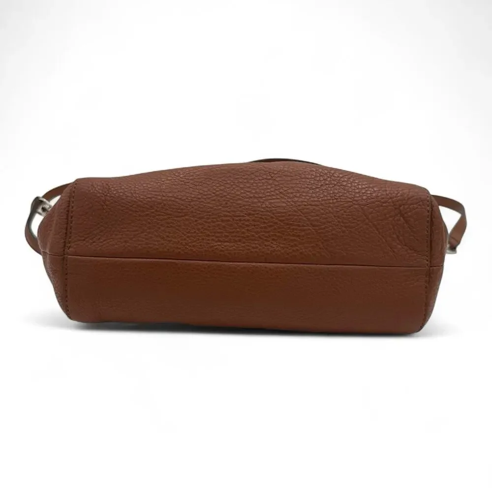 COACH Crossbody Shoulder Bag Brown Pebble Leather Black Hangtag